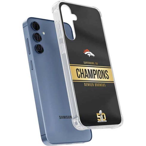 NFL Denver Broncos Super Bowl 50 Champions Black Galaxy A35 5G Clear Case